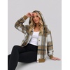 image:imageZeagoo Hoodie for Women Oversized Hooded Sweatshirt Button Hoodies With Pockets Comfy Fleece Jackets 2026 Fashion S3XLBrown Plaid
