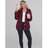 image:imageZeagoo Hoodie for Women Oversized Hooded Sweatshirt Button Hoodies With Pockets Comfy Fleece Jackets 2026 Fashion S3XLDark Red
