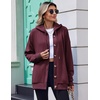 image:imageZeagoo Hoodie for Women Oversized Hooded Sweatshirt Button Hoodies With Pockets Comfy Fleece Jackets 2026 Fashion S3XLDark Red