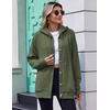 image:imageZeagoo Hoodie for Women Oversized Hooded Sweatshirt Button Hoodies With Pockets Comfy Fleece Jackets 2026 Fashion S3XLGreen