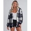 image:imageZeagoo Hoodie for Women Oversized Hooded Sweatshirt Button Hoodies With Pockets Comfy Fleece Jackets 2026 Fashion S3XLGrey Black Plaid