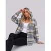 image:imageZeagoo Hoodie for Women Oversized Hooded Sweatshirt Button Hoodies With Pockets Comfy Fleece Jackets 2026 Fashion S3XLGreybrown Plaid