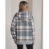 image:imageZeagoo Hoodie for Women Oversized Hooded Sweatshirt Button Hoodies With Pockets Comfy Fleece Jackets 2026 Fashion S3XLGreybrown Plaid