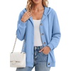 image:imageZeagoo Hoodie for Women Oversized Hooded Sweatshirt Button Hoodies With Pockets Comfy Fleece Jackets 2026 Fashion S3XLLight Blue
