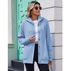 image:imageZeagoo Hoodie for Women Oversized Hooded Sweatshirt Button Hoodies With Pockets Comfy Fleece Jackets 2026 Fashion S3XLLight Blue