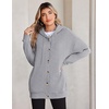 image:imageZeagoo Hoodie for Women Oversized Hooded Sweatshirt Button Hoodies With Pockets Comfy Fleece Jackets 2026 Fashion S3XLLight Gray