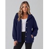 image:imageZeagoo Hoodie for Women Oversized Hooded Sweatshirt Button Hoodies With Pockets Comfy Fleece Jackets 2026 Fashion S3XLNavy Blue