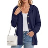 image:imageZeagoo Hoodie for Women Oversized Hooded Sweatshirt Button Hoodies With Pockets Comfy Fleece Jackets 2026 Fashion S3XLNavy Blue