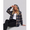 image:imageZeagoo Hoodie for Women Oversized Hooded Sweatshirt Button Hoodies With Pockets Comfy Fleece Jackets 2026 Fashion S3XLNavy Plaid