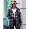 image:imageZeagoo Hoodie for Women Oversized Hooded Sweatshirt Button Hoodies With Pockets Comfy Fleece Jackets 2026 Fashion S3XLNavy Plaid