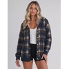 image:imageZeagoo Hoodie for Women Oversized Hooded Sweatshirt Button Hoodies With Pockets Comfy Fleece Jackets 2026 Fashion S3XLNavy Plaid