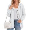 image:imageZeagoo Hoodie for Women Oversized Hooded Sweatshirt Button Hoodies With Pockets Comfy Fleece Jackets 2026 Fashion S3XLWhite