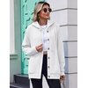 image:imageZeagoo Hoodie for Women Oversized Hooded Sweatshirt Button Hoodies With Pockets Comfy Fleece Jackets 2026 Fashion S3XLWhite