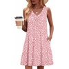 image:imageZeagoo Summer Dresses for Women 2026 Sleeveless Dress V Neck Tank Dress Pleated Floral Tshirt Sundresses with PocketsJh589
