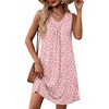 image:imageZeagoo Summer Dresses for Women 2026 Sleeveless Dress V Neck Tank Dress Pleated Floral Tshirt Sundresses with PocketsJh589