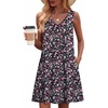 image:imageZeagoo Summer Dresses for Women 2026 Sleeveless Dress V Neck Tank Dress Pleated Floral Tshirt Sundresses with PocketsXh377