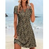 image:imageZeagoo Womens Casual ALine Dresses with Pockets Summer Floral Tshirt Dress Short Sleeve Mini Dress Flowy SundressesAn295
