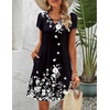 image:imageZeagoo Womens Casual ALine Dresses with Pockets Summer Floral Tshirt Dress Short Sleeve Mini Dress Flowy SundressesBlack Floral