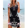 image:imageZeagoo Womens Casual ALine Dresses with Pockets Summer Floral Tshirt Dress Short Sleeve Mini Dress Flowy SundressesBlack Pink Printed