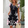 image:imageZeagoo Womens Casual ALine Dresses with Pockets Summer Floral Tshirt Dress Short Sleeve Mini Dress Flowy SundressesBlack Pink Printed