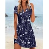 image:imageZeagoo Womens Casual ALine Dresses with Pockets Summer Floral Tshirt Dress Short Sleeve Mini Dress Flowy SundressesBlue Floral Printed2