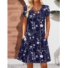 image:imageZeagoo Womens Casual ALine Dresses with Pockets Summer Floral Tshirt Dress Short Sleeve Mini Dress Flowy SundressesBlue Floral Printed2
