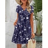 image:imageZeagoo Womens Casual ALine Dresses with Pockets Summer Floral Tshirt Dress Short Sleeve Mini Dress Flowy SundressesBlue Floral Printed2