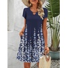 image:imageZeagoo Womens Casual ALine Dresses with Pockets Summer Floral Tshirt Dress Short Sleeve Mini Dress Flowy SundressesBlue Floralprinted