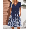 image:imageZeagoo Womens Casual ALine Dresses with Pockets Summer Floral Tshirt Dress Short Sleeve Mini Dress Flowy SundressesBlue Floralprinted