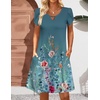 image:imageZeagoo Womens Casual ALine Dresses with Pockets Summer Floral Tshirt Dress Short Sleeve Mini Dress Flowy SundressesFloral Printed