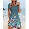 image:imageZeagoo Womens Casual ALine Dresses with Pockets Summer Floral Tshirt Dress Short Sleeve Mini Dress Flowy SundressesFloral Printed