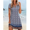 image:imageZeagoo Womens Casual ALine Dresses with Pockets Summer Floral Tshirt Dress Short Sleeve Mini Dress Flowy SundressesFloral Printed1