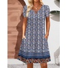 image:imageZeagoo Womens Casual ALine Dresses with Pockets Summer Floral Tshirt Dress Short Sleeve Mini Dress Flowy SundressesFloral Printed1