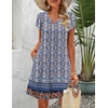 image:imageZeagoo Womens Casual ALine Dresses with Pockets Summer Floral Tshirt Dress Short Sleeve Mini Dress Flowy SundressesFloral Printed1