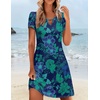 image:imageZeagoo Womens Casual ALine Dresses with Pockets Summer Floral Tshirt Dress Short Sleeve Mini Dress Flowy SundressesFloral Printed6