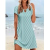 image:imageZeagoo Womens Casual ALine Dresses with Pockets Summer Floral Tshirt Dress Short Sleeve Mini Dress Flowy SundressesGreen Dot