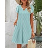 image:imageZeagoo Womens Casual ALine Dresses with Pockets Summer Floral Tshirt Dress Short Sleeve Mini Dress Flowy SundressesGreen Dot