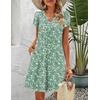 image:imageZeagoo Womens Casual ALine Dresses with Pockets Summer Floral Tshirt Dress Short Sleeve Mini Dress Flowy SundressesGreen Floral
