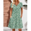 image:imageZeagoo Womens Casual ALine Dresses with Pockets Summer Floral Tshirt Dress Short Sleeve Mini Dress Flowy SundressesGreen Floral