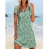 image:imageZeagoo Womens Casual ALine Dresses with Pockets Summer Floral Tshirt Dress Short Sleeve Mini Dress Flowy SundressesGreen Floral