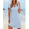 image:imageZeagoo Womens Casual ALine Dresses with Pockets Summer Floral Tshirt Dress Short Sleeve Mini Dress Flowy SundressesJh531
