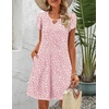 image:imageZeagoo Womens Casual ALine Dresses with Pockets Summer Floral Tshirt Dress Short Sleeve Mini Dress Flowy SundressesPink Dot