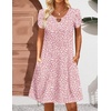 image:imageZeagoo Womens Casual ALine Dresses with Pockets Summer Floral Tshirt Dress Short Sleeve Mini Dress Flowy SundressesPink Dot