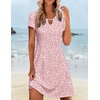 image:imageZeagoo Womens Casual ALine Dresses with Pockets Summer Floral Tshirt Dress Short Sleeve Mini Dress Flowy SundressesPink Dot