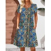 image:imageZeagoo Womens Casual ALine Dresses with Pockets Summer Floral Tshirt Dress Short Sleeve Mini Dress Flowy SundressesPrinted1