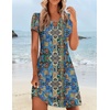 image:imageZeagoo Womens Casual ALine Dresses with Pockets Summer Floral Tshirt Dress Short Sleeve Mini Dress Flowy SundressesPrinted1