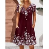 image:imageZeagoo Womens Casual ALine Dresses with Pockets Summer Floral Tshirt Dress Short Sleeve Mini Dress Flowy SundressesRed Floral8