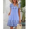 image:imageZeagoo Womens Casual ALine Dresses with Pockets Summer Floral Tshirt Dress Short Sleeve Mini Dress Flowy SundressesSf166