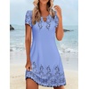 image:imageZeagoo Womens Casual ALine Dresses with Pockets Summer Floral Tshirt Dress Short Sleeve Mini Dress Flowy SundressesSf166