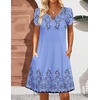 image:imageZeagoo Womens Casual ALine Dresses with Pockets Summer Floral Tshirt Dress Short Sleeve Mini Dress Flowy SundressesSf166